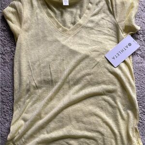 Athleta Women's Yellow V-Neck Top